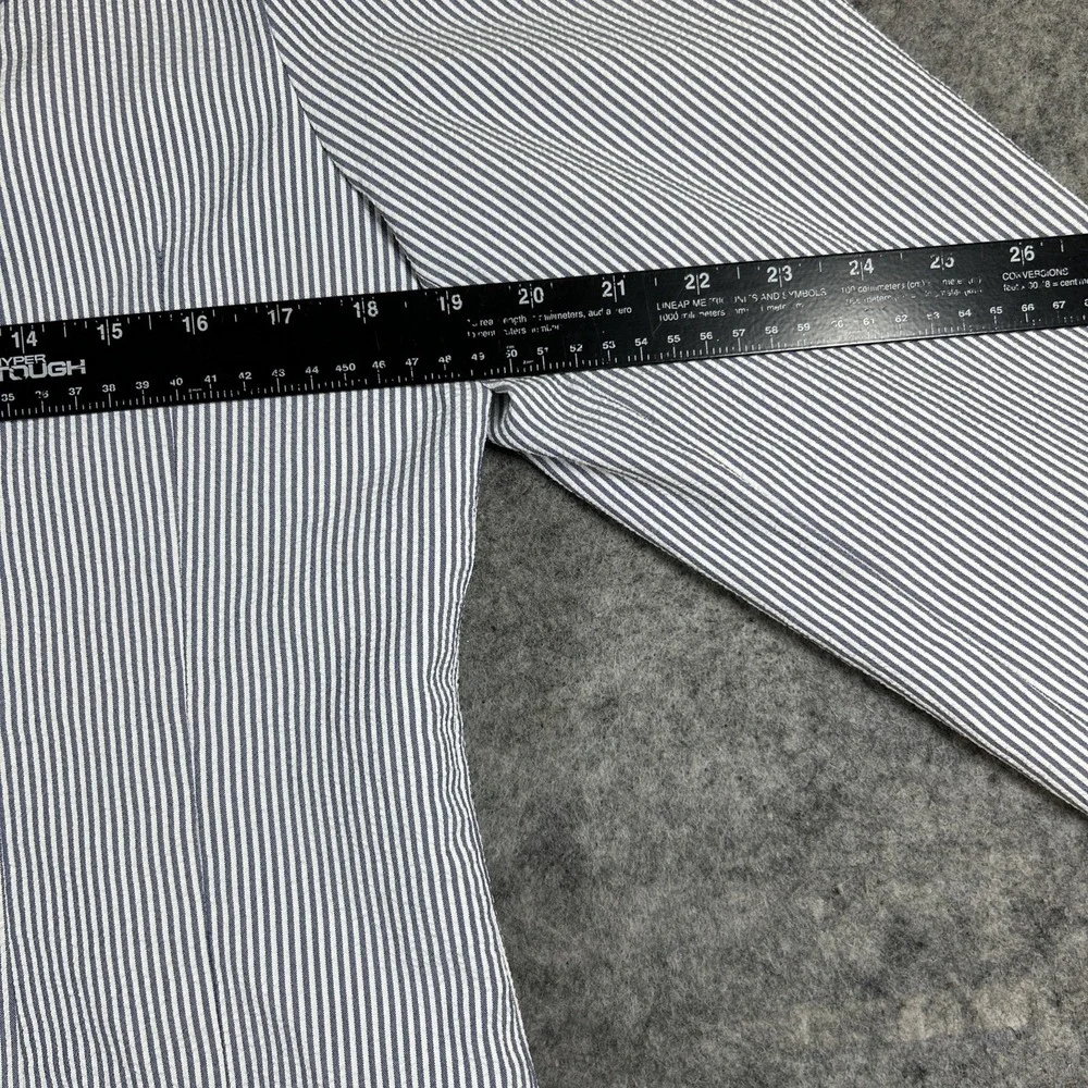Vtg Liz Claiborne Sport‎ Seersucker Blazer Women's 8 Blue White Striped Nautical